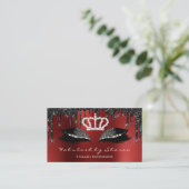 Makeup Artist Eyelashes Extension Black Drids Visitekaartje (Staand voorkant)