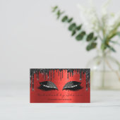 Makeup Artist Eyelashes Extension Black Drift Red Visitekaartje (Staand voorkant)