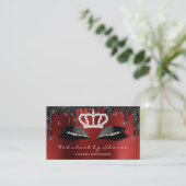 Makeup Artist Eyelashes Extension Black Drip Royal Visitekaartje (Staand voorkant)