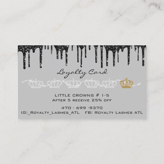 Makeup Artist Eyelashes Extension Black Drives Gol Visitekaartje (Achterkant)