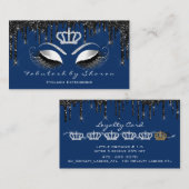 Makeup Artist Eyelashes Extension Navy Drift Gold Visitekaartje (Voorkant / Achterkant)
