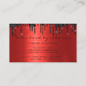 Makeup Artist Eyelashes Extension Red Black Drids Visitekaartje (Achterkant)