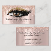 Makeup Artist Eyelashes Glitter Drift Roos Gold Visitekaartje (Voorkant / Achterkant)