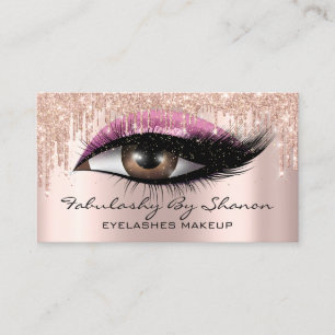 Makeup Artist Eyelashes Glitter Drift Roos Roze Visitekaartje