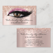 Makeup Artist Eyelashes Glitter Drijft Roos Roze Visitekaartje (Voorkant / Achterkant)