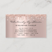 Makeup Artist Eyelashes Glitter Drijft Roos Roze Visitekaartje (Achterkant)