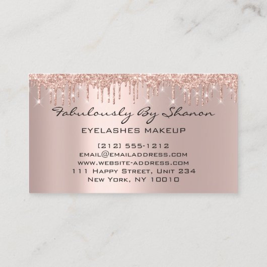 Makeup Artist Eyelashes Glitter Drijft Roos Roze Visitekaartje