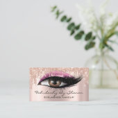 Makeup Artist Eyelashes Glitter Drijft Roos Roze Visitekaartje (Staand voorkant)
