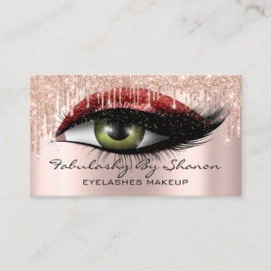 Makeup Artist Eyelashes Glitter Drijft Roos Ruby Visitekaartje