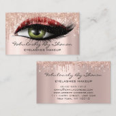 Makeup Artist Eyelashes Glitter Drijft Roos Ruby Visitekaartje (Voorkant / Achterkant)