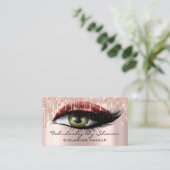 Makeup Artist Eyelashes Glitter Drijft Roos Ruby Visitekaartje (Staand voorkant)