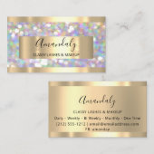 Makeup Artist Eyelashes Gold Glitter Framed Visitekaartje (Voorkant / Achterkant)