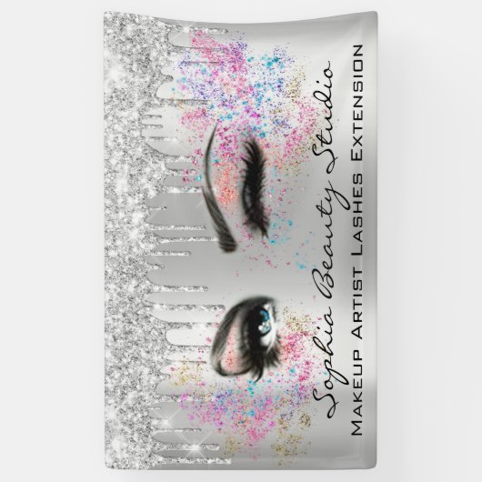 Makeup Artist Eyelashes Grey Drift Silver Blush Spandoek (Verticaal)