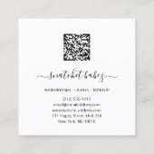 Makeup Artist Eyelashes Hair Brows Lips White Face Vierkante Visitekaartje (Achterkant)