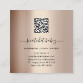 Makeup Artist Eyelashes Hair Brows Roos White Squa Vierkante Visitekaartje (Achterkant)