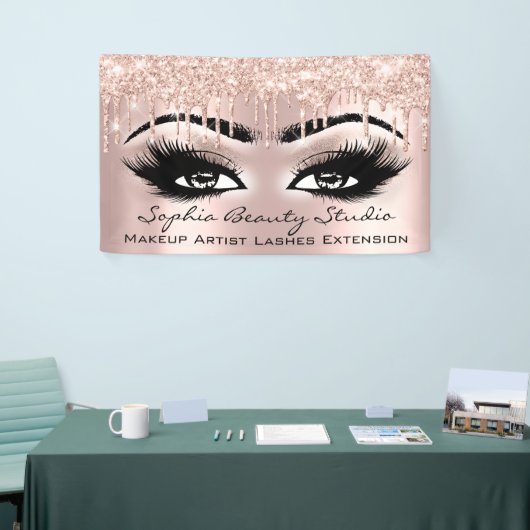 Makeup Artist Eyelashes Roos Drijft Blush Glitter Spandoek (Beurs)