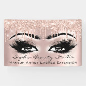 Makeup Artist Eyelashes Roos Drijft Blush Glitter Spandoek (Horizontaal)