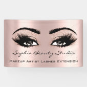 Makeup Artist Eyelashes Roos Gold Pink Glitter Spandoek (Horizontaal)