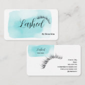 Makeup Artist Eyes Lashes Blush blue Waterverf Visitekaartje (Voorkant / Achterkant)