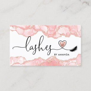 Makeup Artist Eyes Lashes Blush Pink Agate Busine Visitekaartje