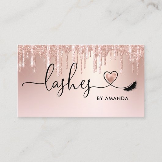 Makeup Artist Eyes Lashes Blush Pink Glitter Busi Visitekaartje (Voorkant)