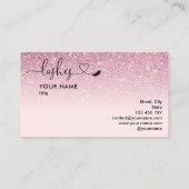 Makeup Artist Eyes Lashes Blush Pink Glitter Busi Visitekaartje (Achterkant)