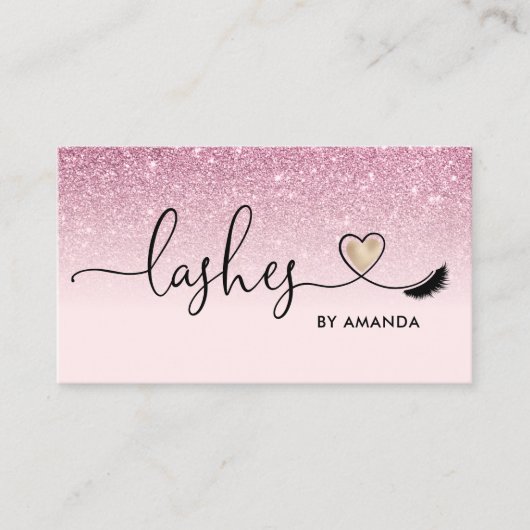Makeup Artist Eyes Lashes Blush Pink Glitter Busi Visitekaartje (Voorkant)