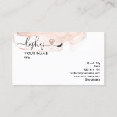 Makeup Artist Eyes Lashes Blush Pink Waterverf B Visitekaartje (Achterkant)