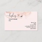 Makeup Artist Eyes Lashes Blush Pink Waterverf B Visitekaartje (Achterkant)