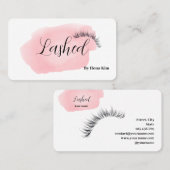 Makeup Artist Eyes Lashes Blush Pink Waterverf Bu Visitekaartje (Voorkant / Achterkant)