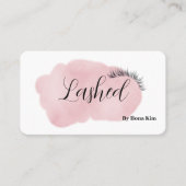 Makeup Artist Eyes Lashes Blush Pink Waterverf Visitekaartje (Voorkant)