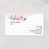Makeup Artist Eyes Lashes Blush Pink Waterverf Visitekaartje (Achterkant)