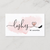 Makeup Artist Eyes Lashes Blush Pink Waterverf Visitekaartje (Voorkant)