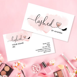 Makeup Artist Eyes Lashes Blush Pink Waterverf Visitekaartje