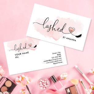 Makeup Artist Eyes Lashes Blush Pink Waterverf Visitekaartje