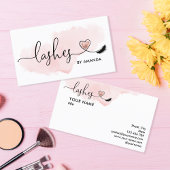 Makeup Artist Eyes Lashes Blush Pink Waterverf Visitekaartje