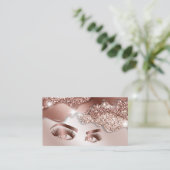 Makeup Artist Eyes Lashes Drijvende Roos Gold Visitekaartje (Staand voorkant)