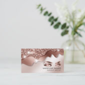 Makeup Artist Eyes Lashes Drijvende Roos Gold Visitekaartje (Staand voorkant)