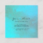 Makeup Artist Eyes Lashes Extension Ocean Blue Vierkante Visitekaartje (Achterkant)