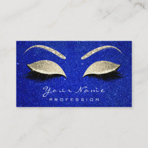 Makeup Artist Eyes Lashes Glitter Cobalt Blue Gold Visitekaartje