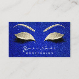 Makeup Artist Eyes Lashes Glitter Cobalt Blue Gold Visitekaartje