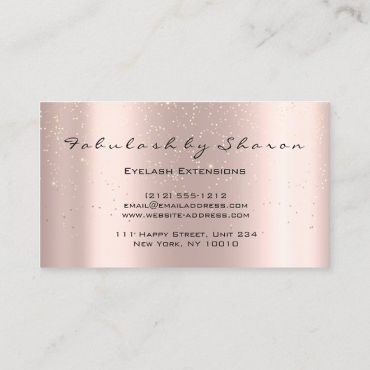 Makeup Artist Eyes Lashes Glitter Confetti Spark Visitekaartje (Achterkant)