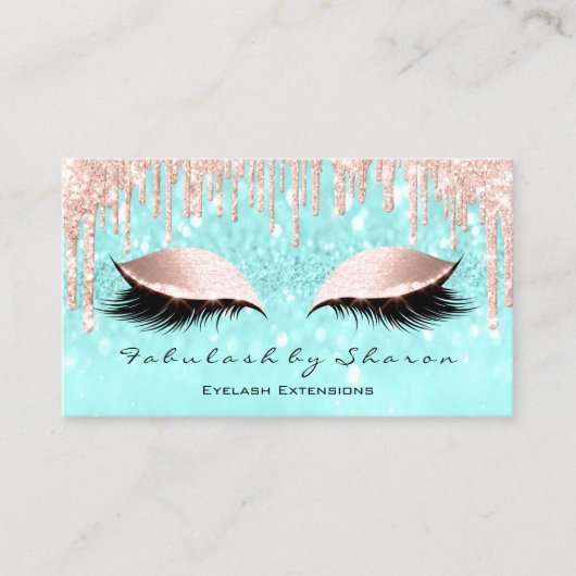 Makeup Artist Eyes Lashes Glitter Drift Roos Blue Visitekaartje (Voorkant)