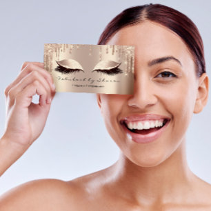 Makeup Artist Eyes Lashes Glitter Drift Roos Gold Visitekaartje