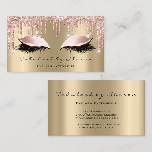 Makeup Artist Eyes Lashes Glitter Drift Roos Spark Visitekaartje (Voorkant / Achterkant)