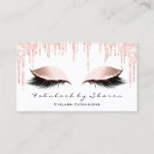Makeup Artist Eyes Lashes Glitter Drift Roos White Visitekaartje (Voorkant)