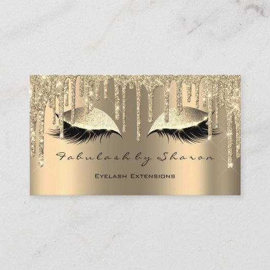 Makeup Artist Eyes Lashes Glitter Drift Sepia Gold Visitekaartje (Voorkant)