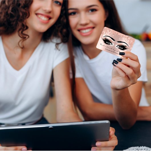 Makeup Artist Eyes Lashes Glitter Drijft Roos Lux Visitekaartje