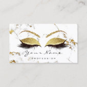 Makeup Artist Eyes Lashes Glitter Gold Marble Visitekaartje (Voorkant)