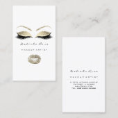Makeup Artist Eyes Lashes Glitter Gold White Lips Visitekaartje (Voorkant / Achterkant)